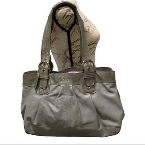 Coach  Gray Soho Pleaded Leather Tote